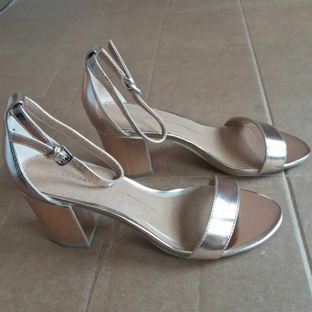 Report Women’s Payson Rose Gold Block Heel Shoes Size 6.5